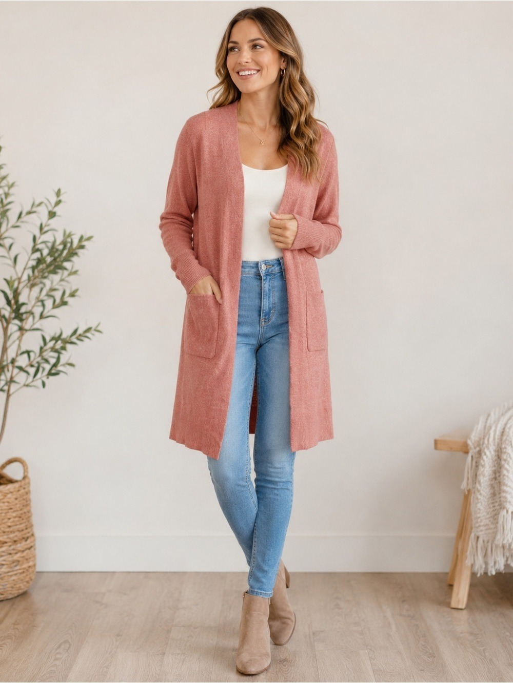 J.Crew Mercantile Dusty Rose Longline Cardigan XS